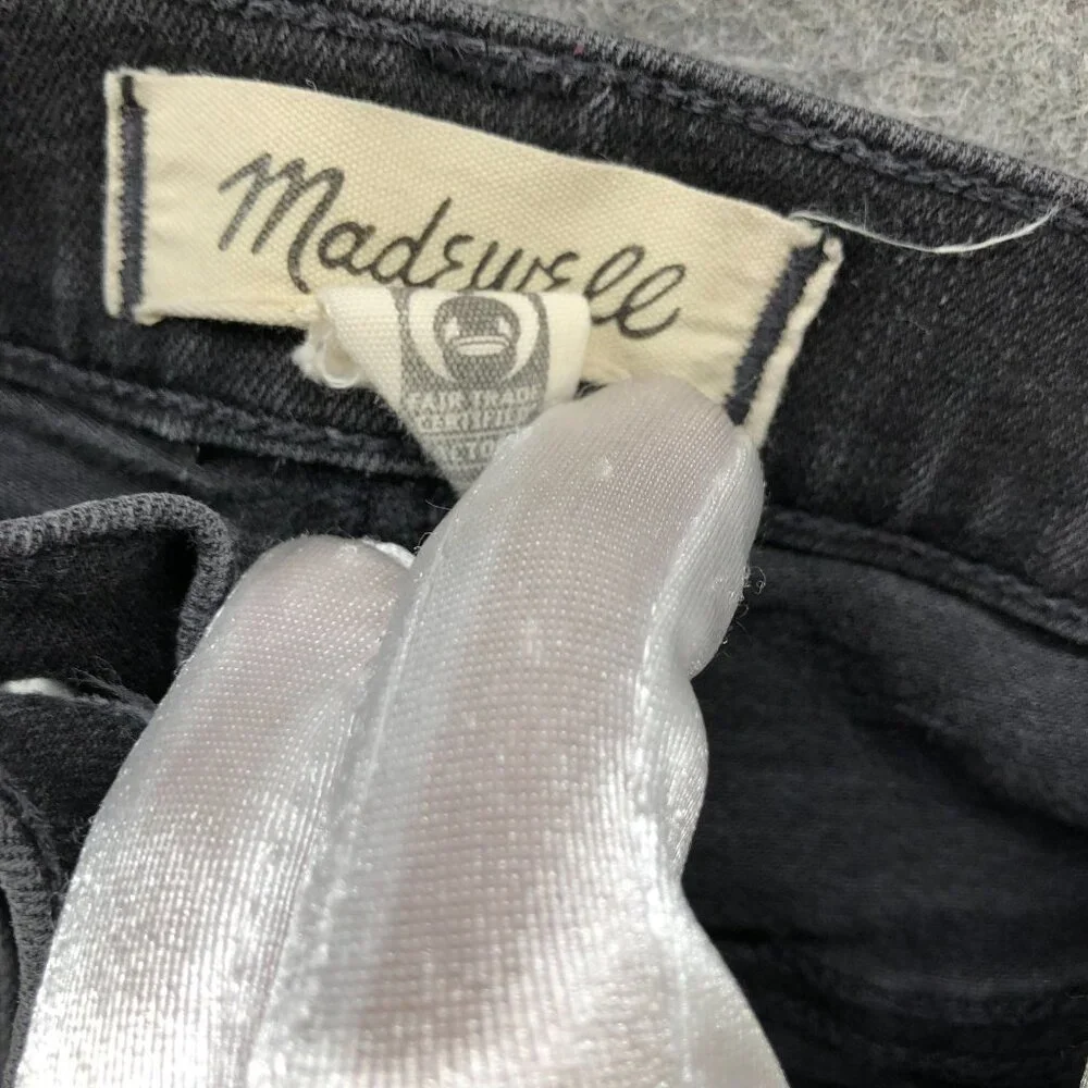 Madewell 10'' High Rise Skinny‎ Jean Womens 26 Black Charcoal Wash Stretch